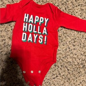 Red Holiday Kids One Piece - 3 m Onesie